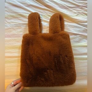 Brown Furry Tote Bag